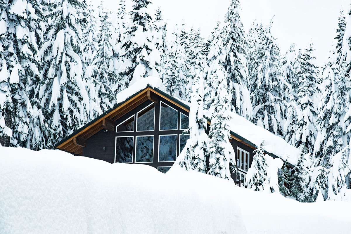 Scene of the snowy home