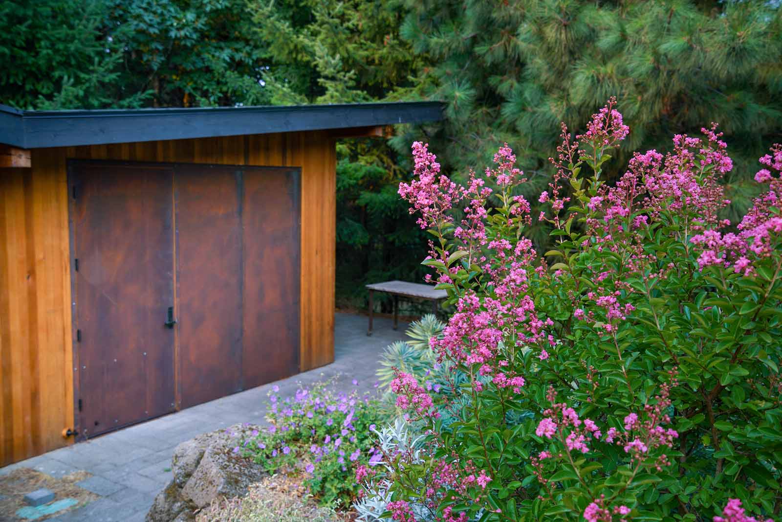 hood river remodel out building garden view